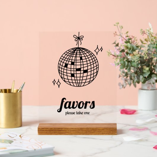 Retro Disco Bal Trouwgunsten Acryl Bord (Huwelijk)