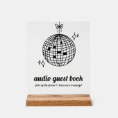 Retro Disco Ball Audio Gastenboek Acryl Bord (Voorkant)