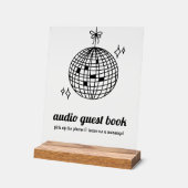 Retro Disco Ball Audio Gastenboek Acryl Bord (Hoek)