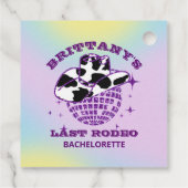 Retro Disco Ball Cowgirl Pet Bachelorette Bedankjes Labels (Achterkant)