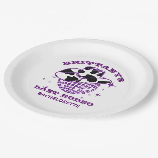 Retro Disco Ball Cowgirl Pet Bachelorette Papieren Bordje (Gekanteld)
