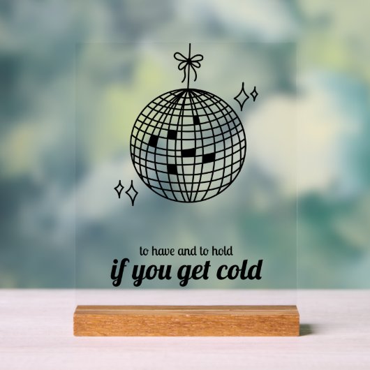 Retro Disco Ball Deken Favor Bruiloft Acryl Bord (Neutraal)