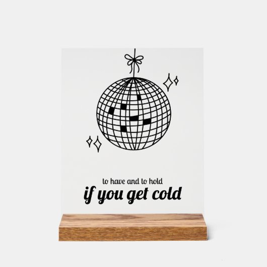 Retro Disco Ball Deken Favor Bruiloft Acryl Bord (Voorkant)