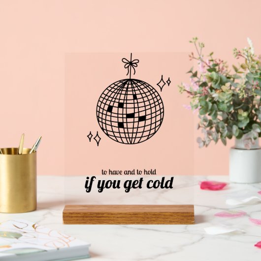 Retro Disco Ball Deken Favor Bruiloft Acryl Bord (Huwelijk)