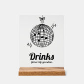 Retro Disco Ball Drinken Partij Acryl Bord (Voorkant)