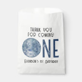 Retro Disco Ball First Birthday Party THANK YOU Bedankzakje (Voorkant)