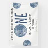 Retro Disco Ball First Year 1st Birthday Party Spandoek (Verticaal)