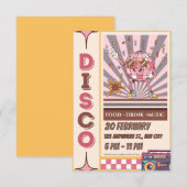 Retro Disco Ball Groovy 70s 80s Party Invitation Kaart (Voorkant / Achterkant)