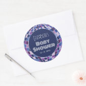Retro Disco Ball Groovy 70s Baby shower Ronde Sticker (Envelop)