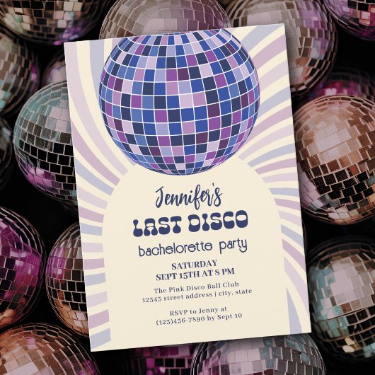 Retro Disco Ball Groovy 70s vrijgezellenfeest Kaart