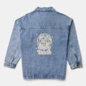 Retro Disco Ball Groovy Team Bruid Denim Jacket (Achterkant)