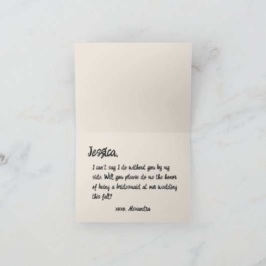 Retro Disco Ball Handgeschreven bruidsmeisje voors (Binnen)