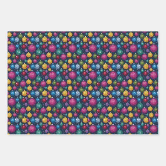 Retro Disco Ball Kerstmis Inpakpapier Vel (Voorkant 3)