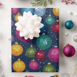 Retro Disco Ball Kerstmis Inpakpapier Vel