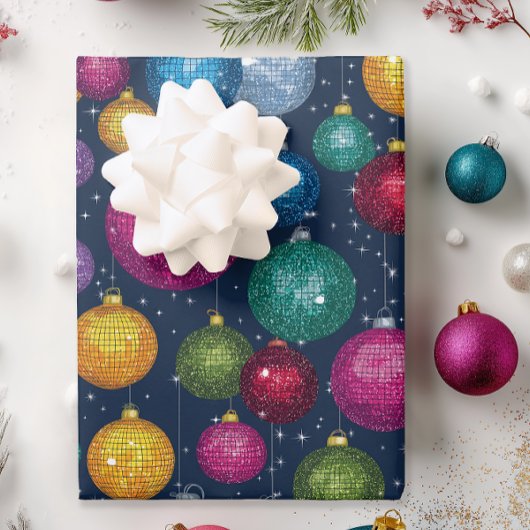 Retro Disco Ball Kerstmis Inpakpapier Vel