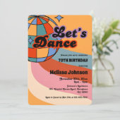Retro Disco Ball Let's Dance Party Verjaardag Kaart (Staand voorkant)