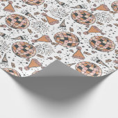 Retro Disco Ball Party Oudejaarsavond Patroon Cadeaupapier (Hoek)