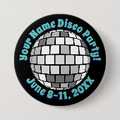 Retro Disco Ball PERSONALIZED Button (Voorkant)