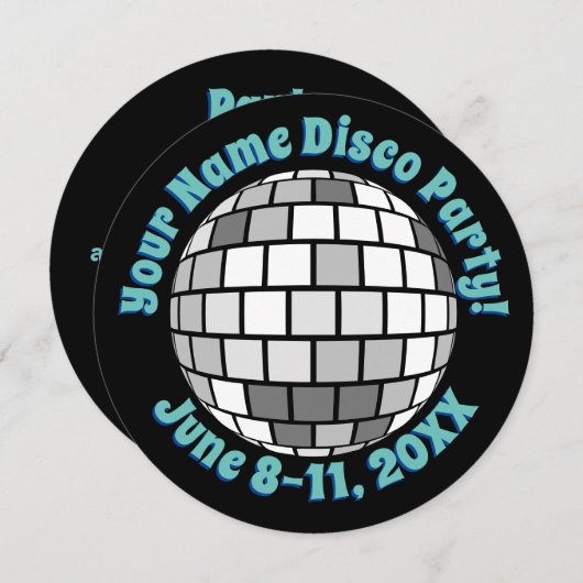 Retro Disco Ball PERSONALIZED Kaart (Voorkant / Achterkant)