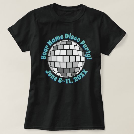 Retro Disco Ball PERSONALIZED T-Shirt (Design voorkant)