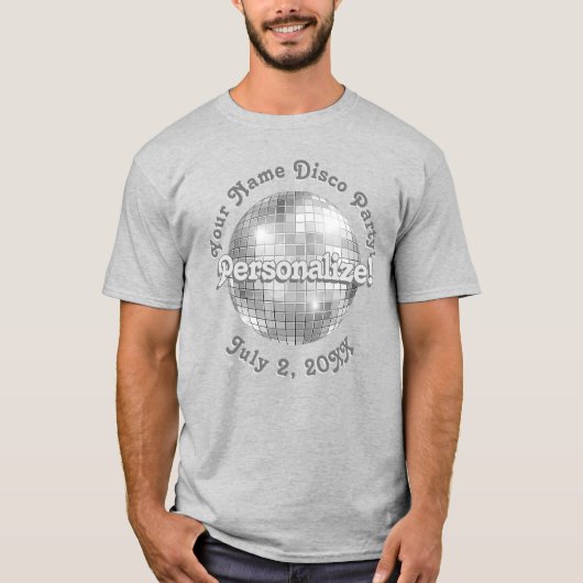 Retro Disco Ball PERSONALIZED T-Shirt (Voorkant)