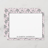 Retro Disco Ball Roze Patroon Girly Notitiekaartje (Voorkant / Achterkant)