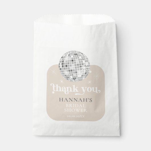Retro Disco Ball Vrijgezellenfeest Bedankt Bedankzakje (Voorkant)