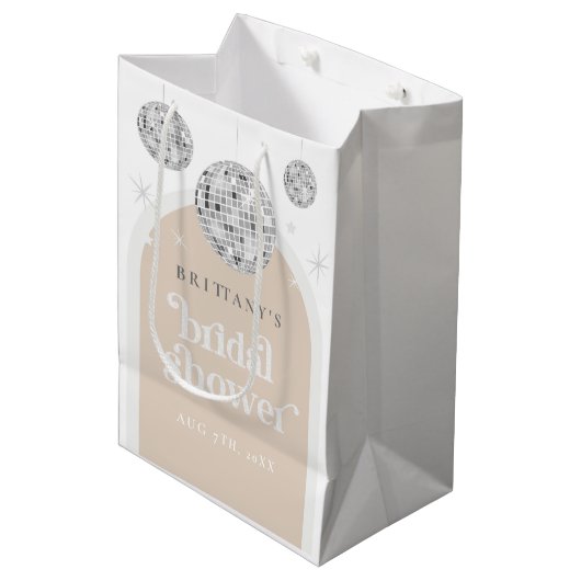 Retro Disco Ball Vrijgezellenfeest Gift Bag Medium Cadeauzakje (Voorkant Gekanteld)
