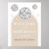 Retro Disco Ball Vrijgezellenfeest Welkom Poster (Voorkant)