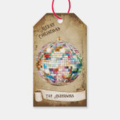 Retro Disco Ball Vrolijk Kerstfeest Cadeaulabel (Voorkant)