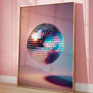 Retro Disco Ball Wall Art, esthetische jaren '70 Poster