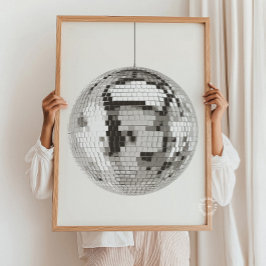 Retro Disco Ball Wall Art Poster