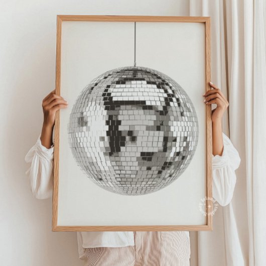 Retro Disco Ball Wall Art Poster