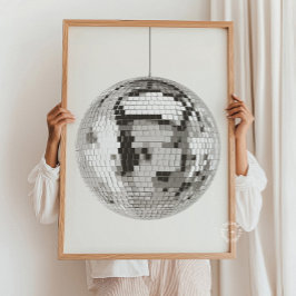 Retro Disco Ball Wall Art Poster