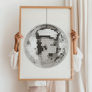 Retro Disco Ball Wall Art Poster