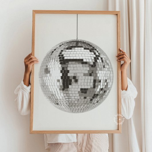 Retro Disco Ball Wall Art Poster