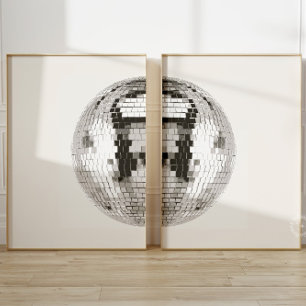 Retro Disco Ball Wall Art Set van 2
