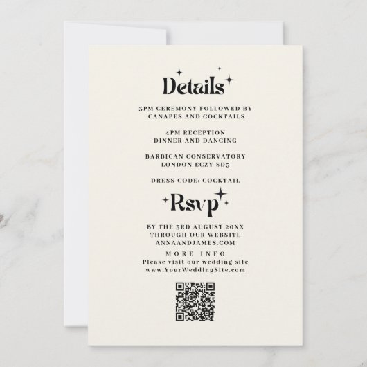 Retro Disco Ball Zwart Wit Bruiloft Kaart (Achterkant)