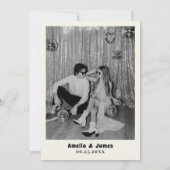 Retro Disco Ball Zwart Wit Save the Date Wedding Kaart (Achterkant)