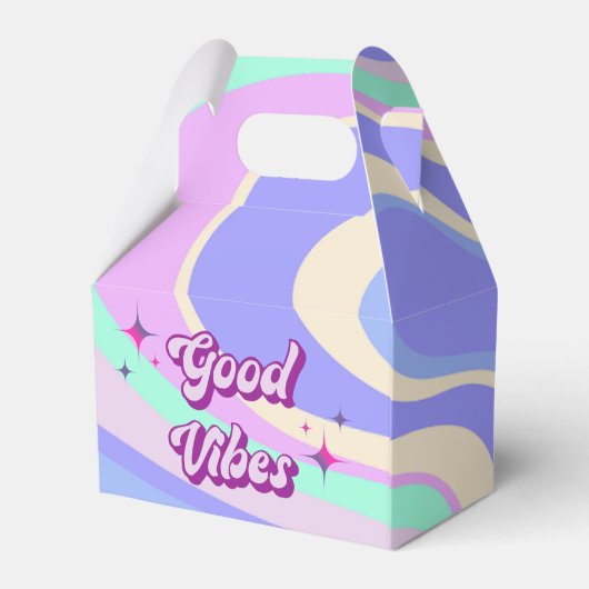 Retro Disco Bruiloft Favor Doos met Goede Vibes Bedankdoosjes (Achterkant)