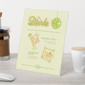 Retro Disco Bruiloftsbar Menu Reclamebord Met Voetstuk (Insitu)