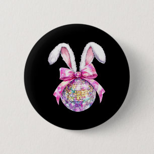 Retro Disco Byll Bunny Coquette Boog Paasdag Gir Ronde Button 5,7 Cm