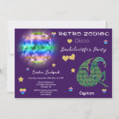 Retro Disco Capricorn Zodiac Sign Bachelorette Kaart (Voorkant)