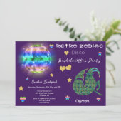 Retro Disco Capricorn Zodiac Sign Bachelorette Kaart (Staand voorkant)