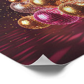 Retro Disco Christmas Tree Wall Art Poster (Hoek)