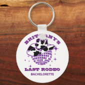 Retro Disco Cowgirl Bachelorette-feestje Sleutelhanger (Voorkant)