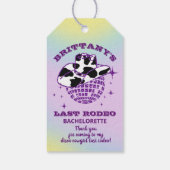 Retro Disco Cowgirl Bachelorette party Cadeaulabel (Achterkant)