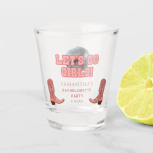 Retro Disco Cowgirl Bachelorette Party Custom Shot Glas