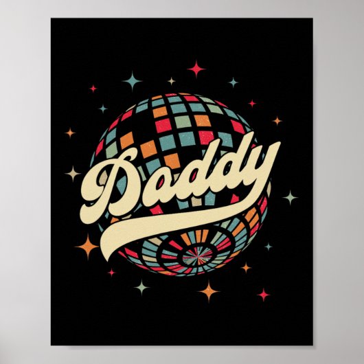 Retro Disco Daddy 60s 70s Mannen Feestkostuum Dad  Poster (Voorkant)
