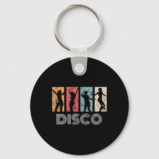 Retro Disco Dance 70s 80s Party Dance Dancer Sleutelhanger (Voorkant)